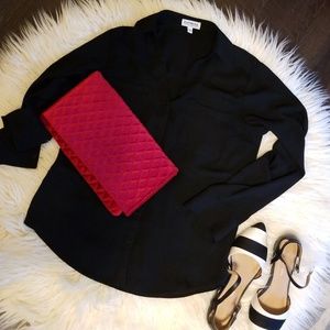 Black Dressy Blouse by Express Portfolio Shirt sm